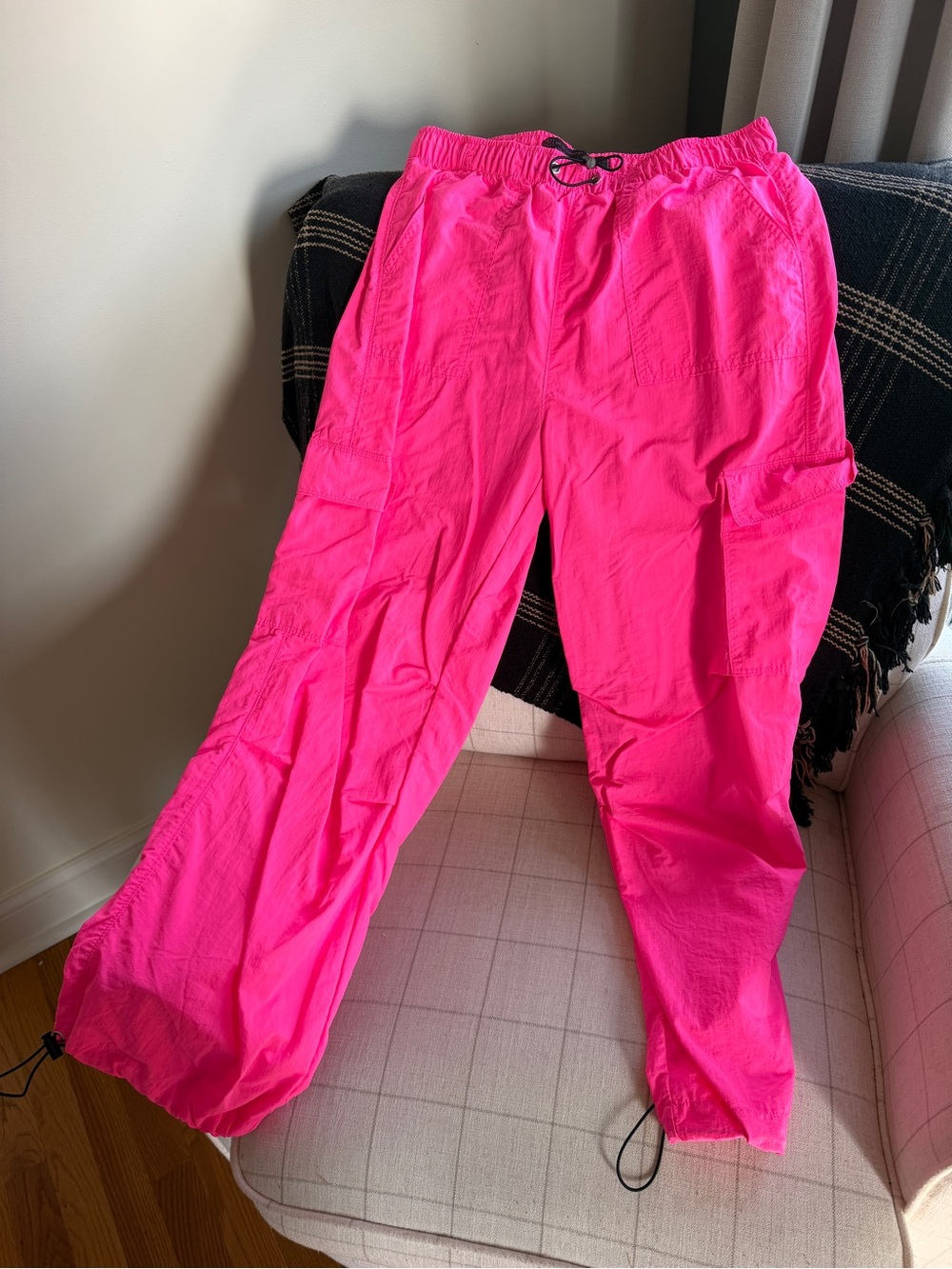 No Boundaries Neon Pink Cargo Track Pants